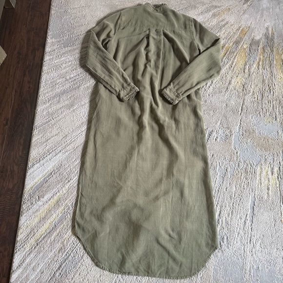 Sundance Adrienne maxi long midi Shirt Dress Olive Green button front small - Picture 9 of 12